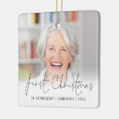 Fotonaam: eerste kerstmis in ruste keramisch ornament (Links)