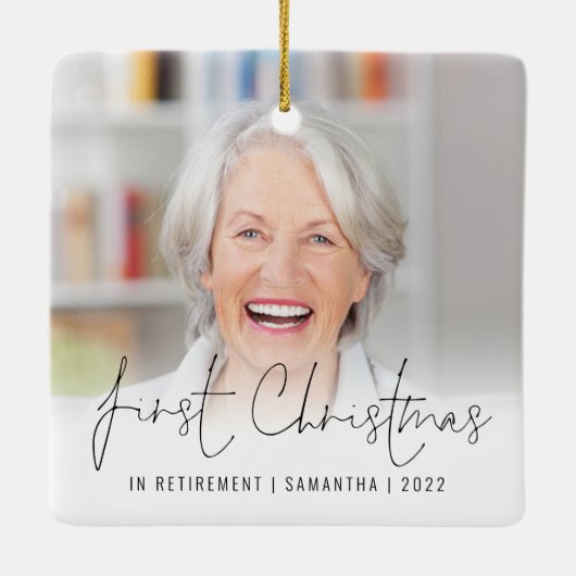 Fotonaam: eerste kerstmis in ruste keramisch ornament (Achterkant)