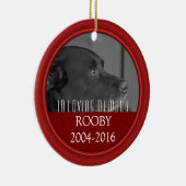 Fotonaam | Gepersonaliseerd herdenkingsverlies van Keramisch Ornament (Rechts)