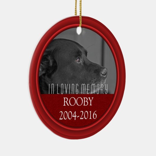 Fotonaam | Gepersonaliseerd herdenkingsverlies van Keramisch Ornament (Rechts)