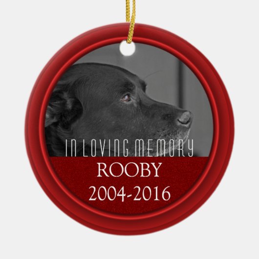 Fotonaam | Gepersonaliseerd herdenkingsverlies van Keramisch Ornament (Voorkant)