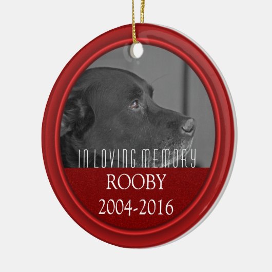 Fotonaam | Gepersonaliseerd herdenkingsverlies van Keramisch Ornament (Links)