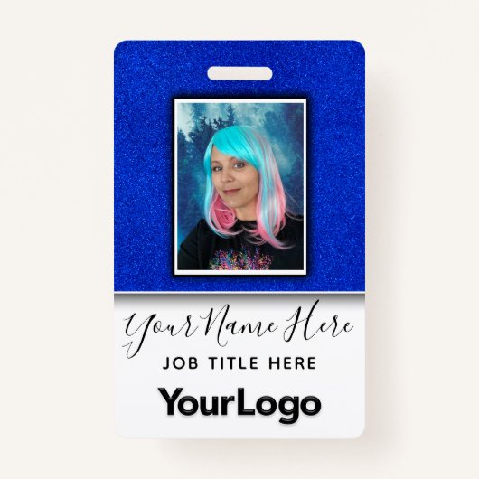 Fotonaam Glitter Professional Corporate Employee Badge (Voorkant)