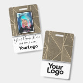 Fotonaam Glitter Professional Corporate Employee Badge (Voor- en achterkant)
