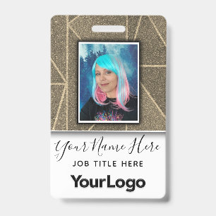 Fotonaam Glitter Professional Corporate Employee Badge