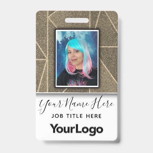 Fotonaam Glitter Professional Corporate Employee Badge (Voorzijde)