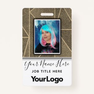 Fotonaam Glitter Professional Corporate Employee Badge