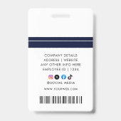 Fotonaam ID-kaart werknemer | Navy White Badge (Achterkant)