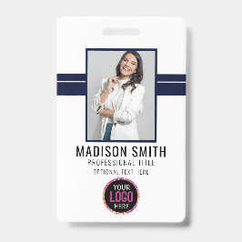 Fotonaam ID-kaart werknemer | Navy White Badge