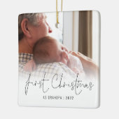 Fotonaam jaar eerste kerstdag opa keramisch ornament (Links)