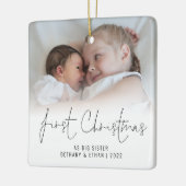 Fotonaam jaar eerste kerstfeest Grote zuster Keramisch Ornament (Links)