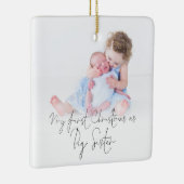 Fotonaam jaar eerste kerstfeest Grote zuster Keramisch Ornament (Rechts)