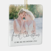 Fotonaam Jaar Eerste Kerstmis Mrs. Keramisch Ornament (Rechts)