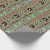 Fotonaam Leeftijd Etnisch Bohemen Donkergroen Verj Cadeaupapier (Hoek)