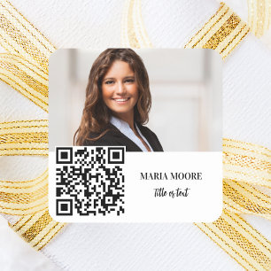 Fotonaam merk kleur QR code bedrijf Vierkante Sticker