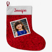 Fotonaam op maat grote kerstsok (Voorkant)