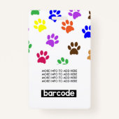 Fotonaam Paws Animal Custom Employee Badge (Achterkant)