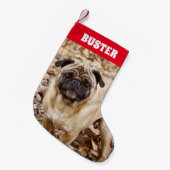Fotonaam pug-hond kleine kerstsok (Voorkant (Hangend))