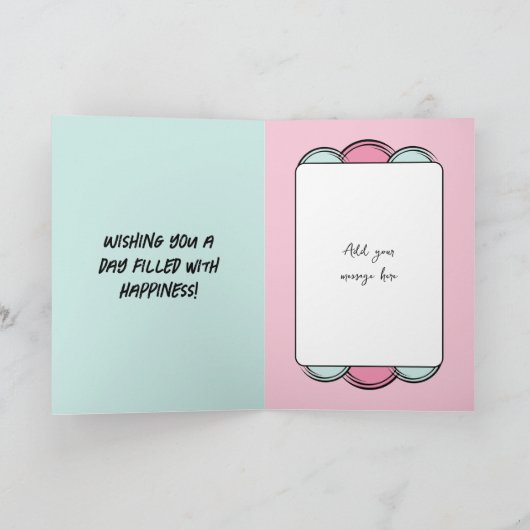 Fotonaam roze munt 18e verjaardag toevoegen kaart (Binnen)