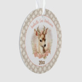 Fotonaam Tekst Baby Meisje Eerste Kerstmis Acryl Ornament (voorkant)