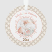 Fotonaam Tekst Baby Meisje Eerste Kerstmis Acryl Ornament (achterkant)
