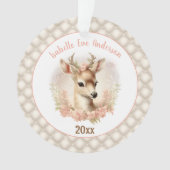 Fotonaam Tekst Baby Meisje Eerste Kerstmis Acryl Ornament (voorkant)