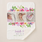 Fotonaam van Bright Blooms 3 Sherpa Deken (Voorkant)