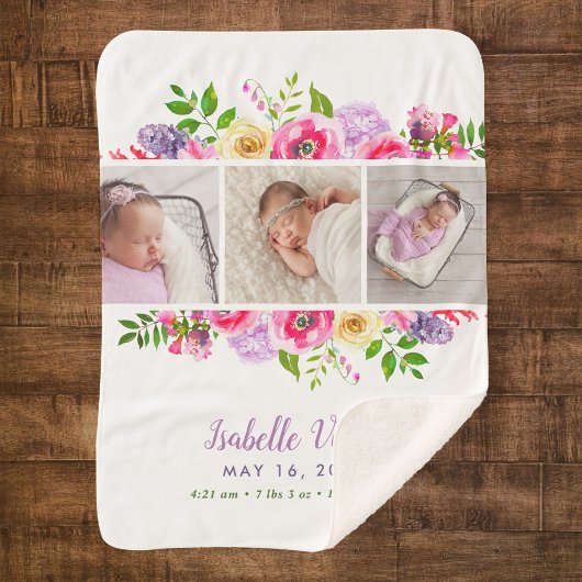 Fotonaam van Bright Blooms 3 Sherpa Deken