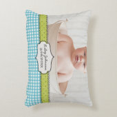 Fotonaam van de aangepaste baby-jongen en verjaard accent kussen (Voorkant(Verticaal))