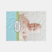Fotonaam van de aangepaste baby-jongen en verjaard fleece deken (Voorkant (Horizontaal))