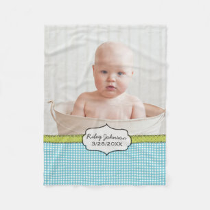 Fotonaam van de aangepaste baby-jongen en verjaard fleece deken