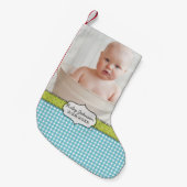 Fotonaam van de aangepaste baby-jongen en verjaard kleine kerstsok (Voorkant (Hangend))