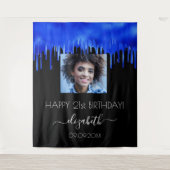 Fotonaam van het Birthday party black royal blue d Wandkleed (Voorkant)