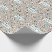 Fotonaam van Mauve Gingham Plaid Boerderij Tractor Cadeaupapier (Hoek)