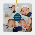 Fotonaam van onze familie Citaat 5 Keramisch Ornament<br><div class="desc">Onze familie citeert 5 Foto naam. Eenvoudig aan te passen met uw foto's en namen op de achterkant.</div>