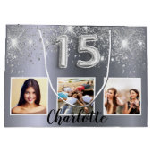 Fotonaam van Quinceanera Silglitter Groot Cadeauzakje (Achterkant)