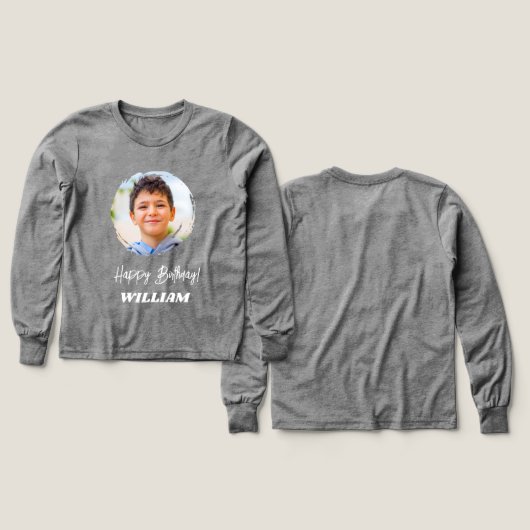 Fotonaam verjaardagsjongen grijs (Voorkant /achterkant)