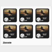 Fotonaam voor paarden en Golf Club Vierkante Sticker (Vel)
