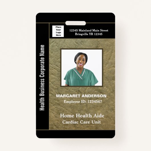 Fotonaam zakelijke werknemer Aangepast Logo Badge (Voorkant)