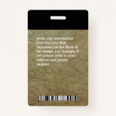 Fotonaam zakelijke werknemer Aangepast Logo Badge (Achterkant)