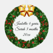 Fotonamen Ages Personaliseer cadeau Metalen Ornament (Achterkant)