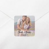 Fotonamen bruidegom bruiloft gunst vierkante sticker