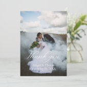 Fotonamen en datum bruiloft Hartelijk dank Bedankkaart (Staand voorkant)