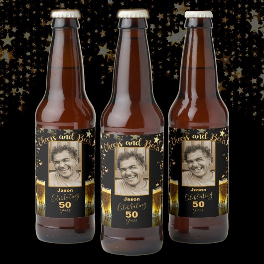 Fotonamen Leeftijd zwart en goud Bier Etiket