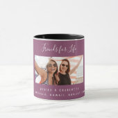 Fotonamen van vrienden voor het leven paars mok (Midden)