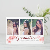 Fotonodiging voor afstuderen met pinkn cherry blos kaart (Staand voorkant)