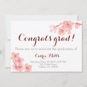 Fotonodiging voor afstuderen met pinkn cherry blos kaart (Achterkant)