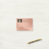 Fotonotitie Naam Ocean Roos Gold Metallic Post-it® Notes (Op bureau)