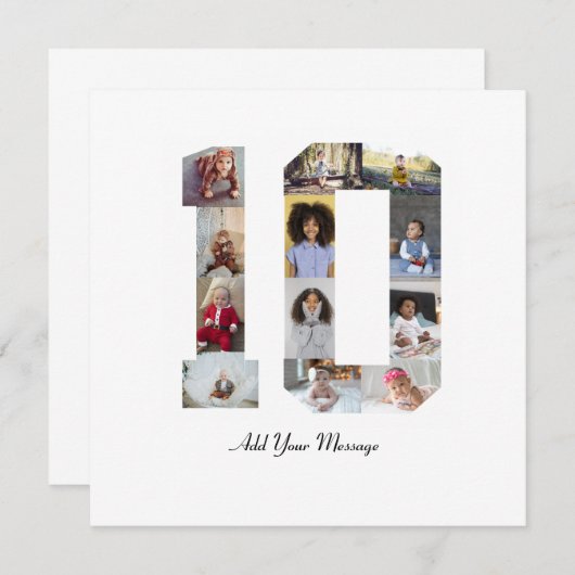Fotonummer 10 collage bedankkaart (Voorkant / Achterkant)