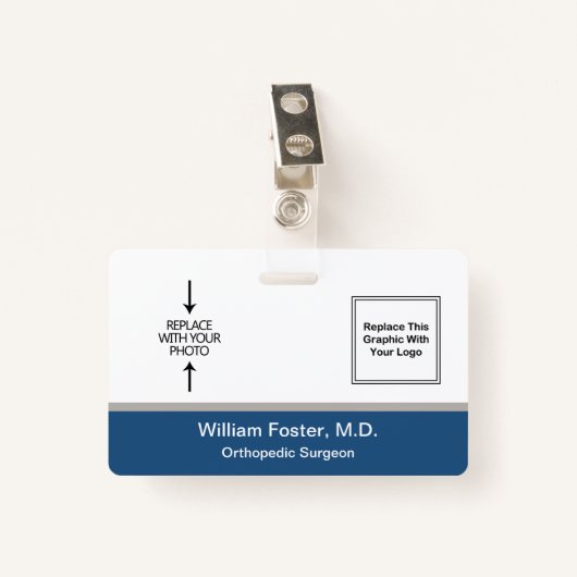 Fotoontwerp van de arts badge (Voorkant met clip)